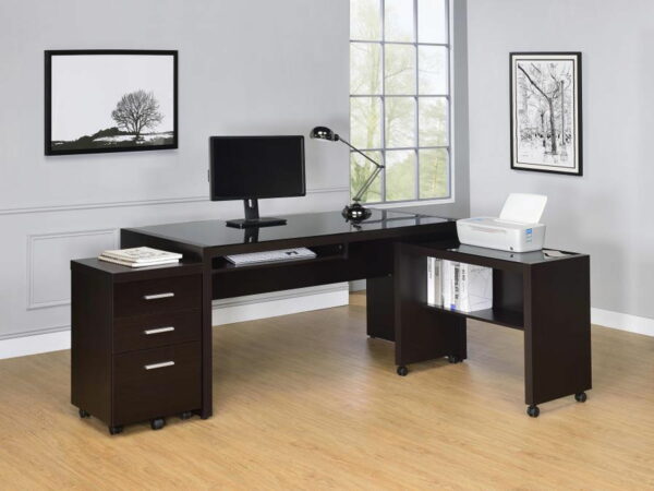 Skeena - Computer Desk With Keyboard Drawer - Cappuccino - Image 4