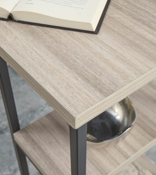Waylowe - Natural / Black - Home Office Desk - Double-Shelf Pedestal - Image 5