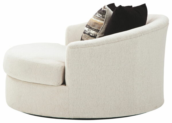 Cambri - Snow - Oversized Round Swivel Chair - Image 8