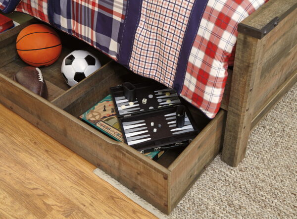 Trinell - Brown - Twin Bookcase Bed With 1 Large Storage Drawer - Image 3