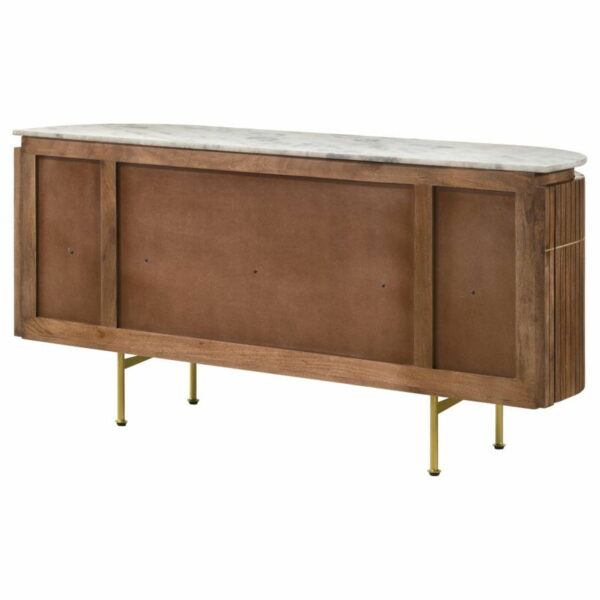 Ortega - 4 Door Marble Top Sideboard Buffet Cabinet - Natural - Image 2