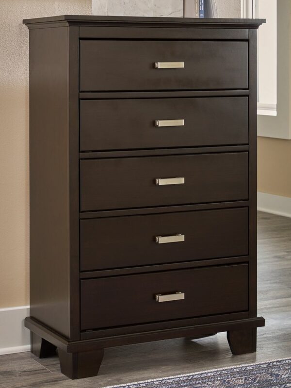 Covetown - Dark Brown - Five Drawer Chest - Image 3