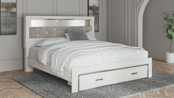Altyra - White - King Upholstered Bookcase Bed With Storage - Image 7