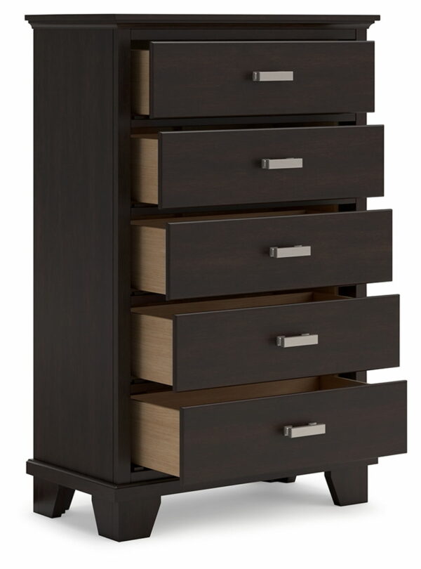 Covetown - Dark Brown - Five Drawer Chest - Image 5