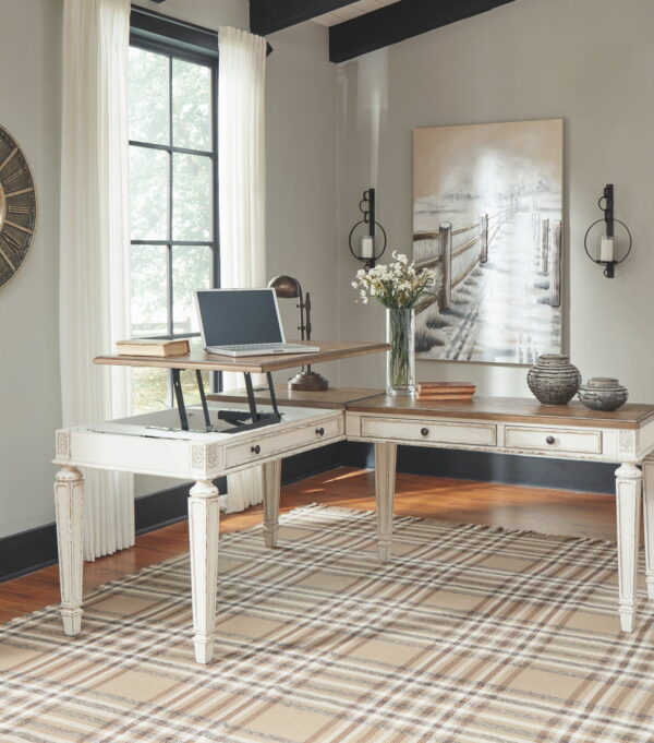 Realyn - White / Brown - Home Office Lift Top Desk - Image 7