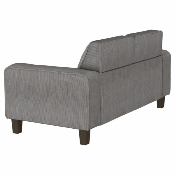 Deerhurst - Upholstered Track Arm Tufted Loveseat - Charcoal - Image 4