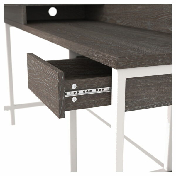 Dorrinson - White / Black / Gray - L-desk With Storage - Image 7