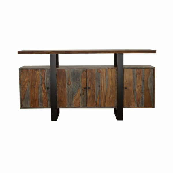 Ditman - 4 Door Solid Wood Sideboard Buffet - Gray Sheesham - Image 9