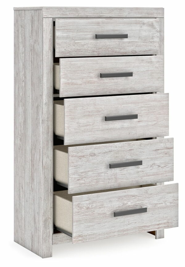 Cayboni - Whitewash - Five Drawer Chest - Image 7