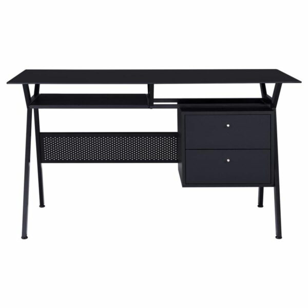Weaving - 2-Drawer Computer Desk Keyboard Tray - Black - Image 9