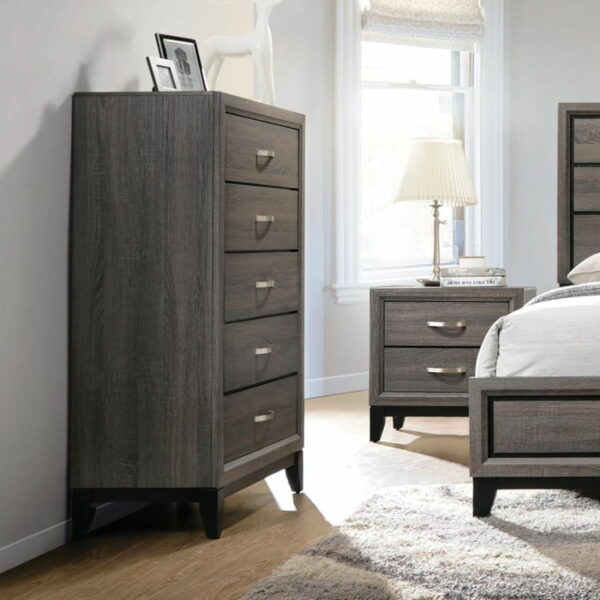 Watson - 5-Drawer Bedroom Chest - Gray Oak - Image 11