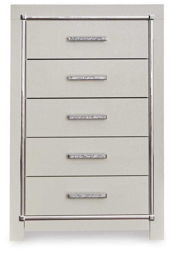 Zyniden - Silver - Five Drawer Chest - Image 7