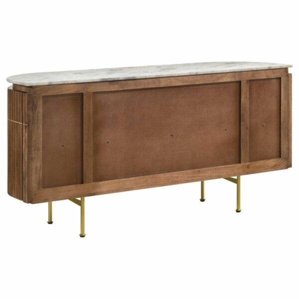 Ortega - 4 Door Marble Top Sideboard Buffet Cabinet - Natural - Image 4