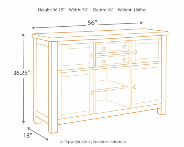 Moriville - Grayish Brown - Dining Room Server - Image 2