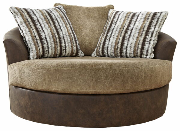 Alesbury - Chocolate - Oversized Swivel Accent Chair - Image 2