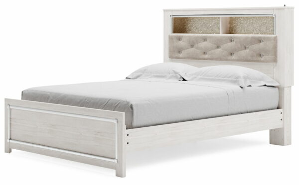 Altyra - White - Queen Panel Bookcase Bed With Roll Slats - Image 8