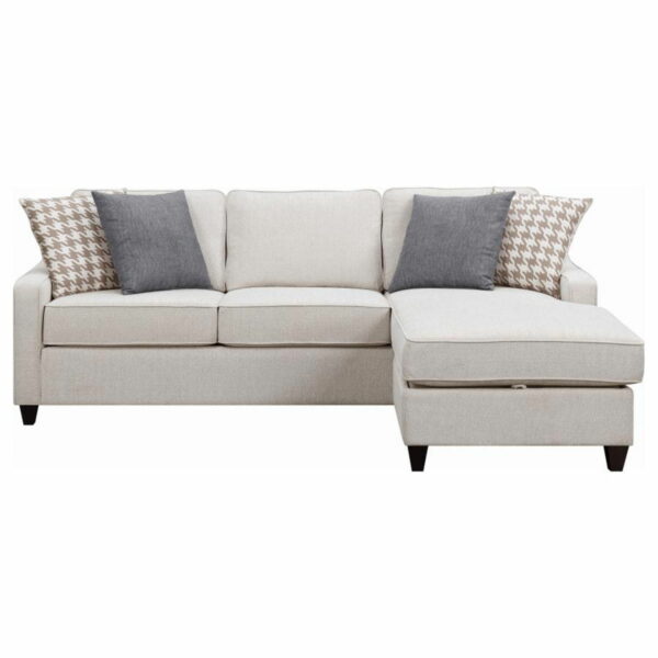Mcloughlin - Upholstered Sloped Arm Sectional Sofa - Platinum - Image 8