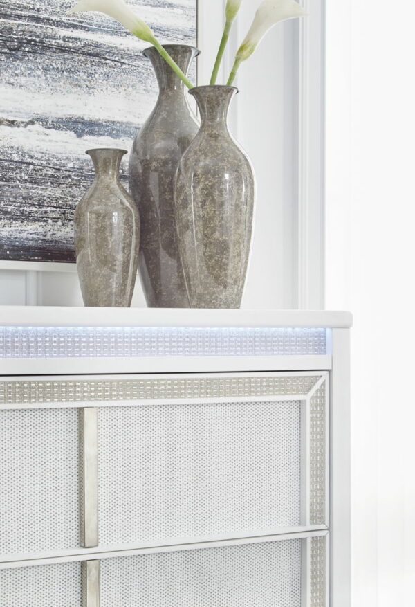 Chalanna - White - Five Drawer Chest - Image 9
