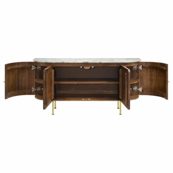 Ortega - 4 Door Marble Top Sideboard Buffet Cabinet - Natural - Image 12