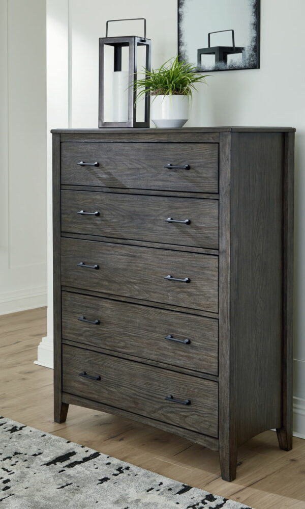 Montillan - Grayish Brown - Five Drawer Chest - Image 3