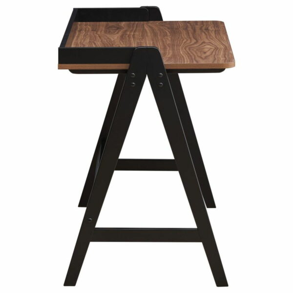 Raul - Writing Desk With USB Ports - Walnut And Black - Image 6