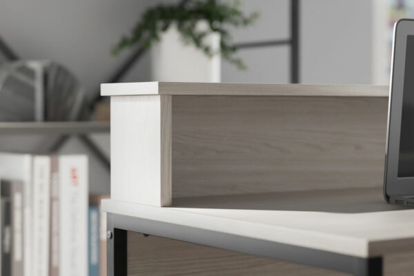 Bayflynn - White / Black - Home Office Desk With Hutch - Image 6