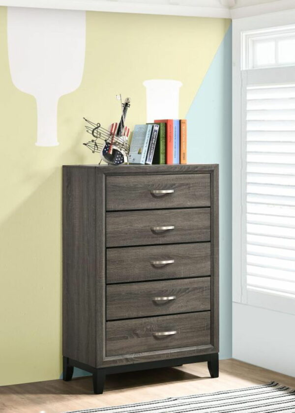 Watson - 5-Drawer Bedroom Chest - Gray Oak - Image 2