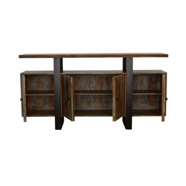 Ditman - 4 Door Solid Wood Sideboard Buffet - Gray Sheesham - Image 11