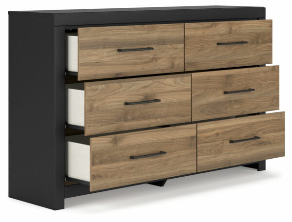 Vertani - Black / Honey Brown - Six Drawer Dresser - Image 2