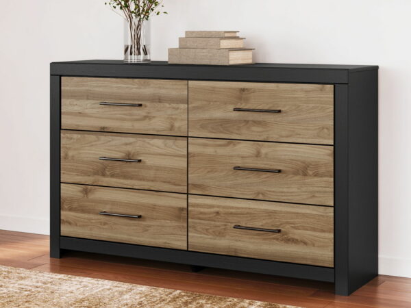 Vertani - Black / Honey Brown - Six Drawer Dresser - Image 9
