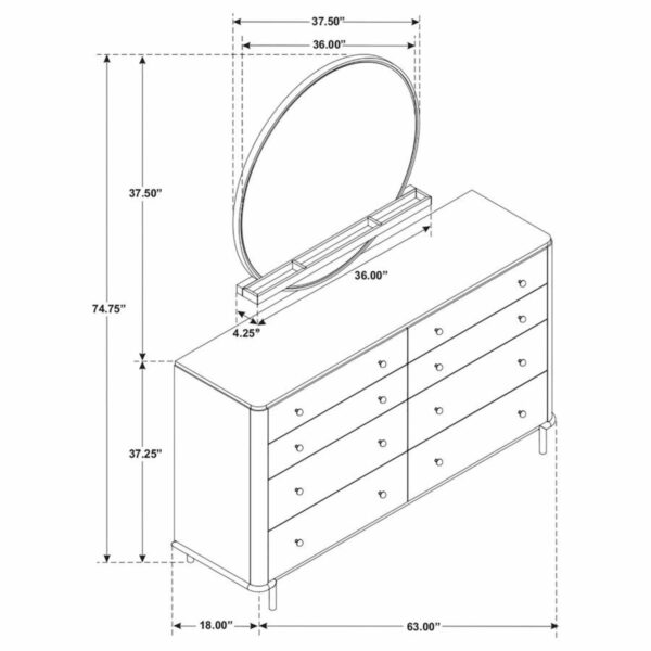 Arini - 8-Drawer Bedroom Dresser With Mirror - Image 14