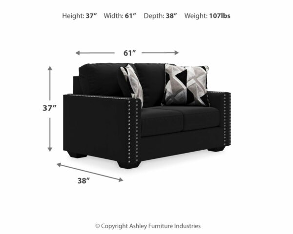 Gleston - Onyx - Loveseat - Image 9
