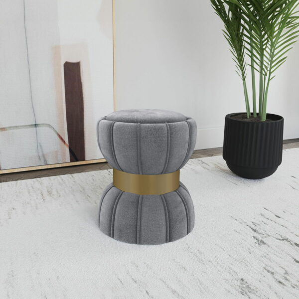 Sora - Round Upholstered Ottoman - Image 5