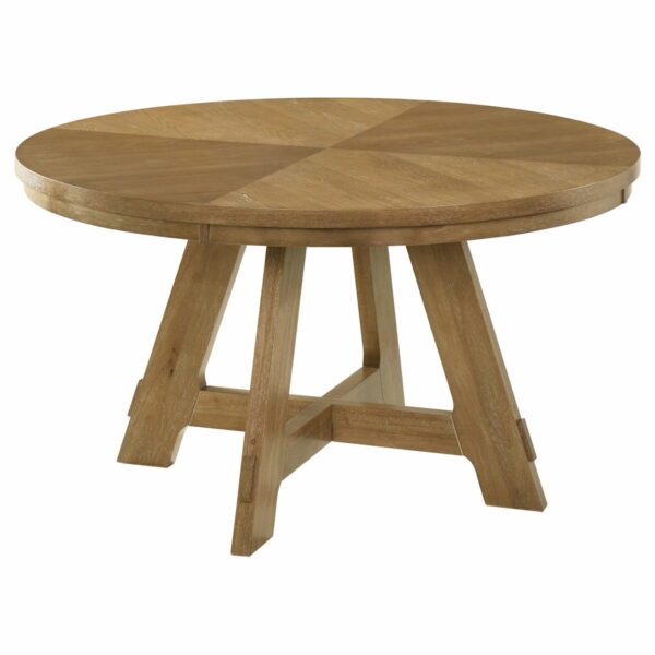 Danvers - 5 Piece Dining Table Set - Brown Oak And Beige - Image 8