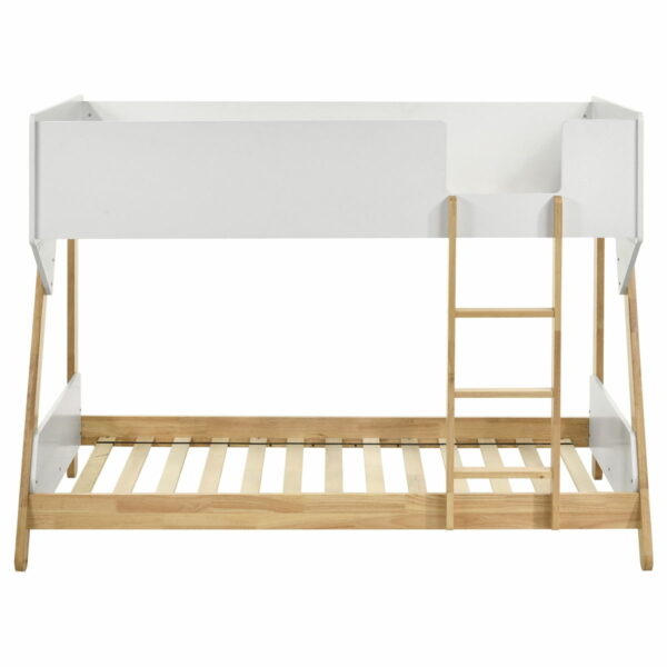 Wyatt - Wood Twin Over Twin Bunk Bed - White And Natural - Image 4