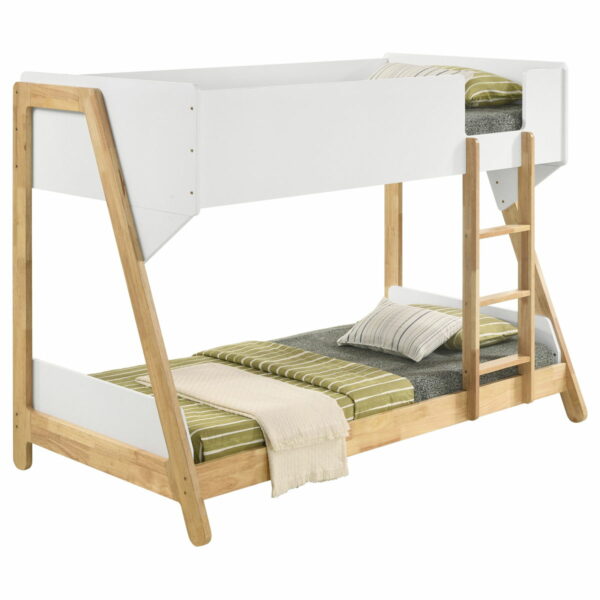 Wyatt - Wood Twin Over Twin Bunk Bed - White And Natural - Image 7