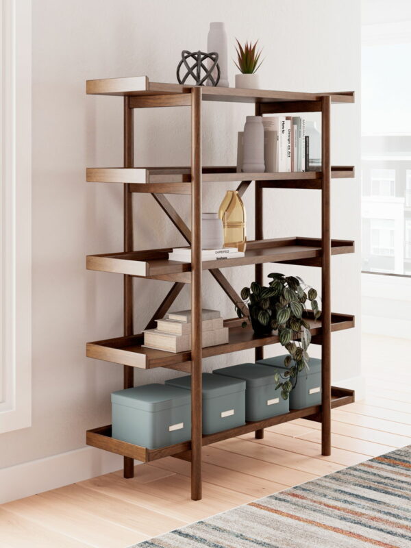 Lyncott - Brown - 3 Pc. - Home Office Desk, Chair, Bookcase - Image 3