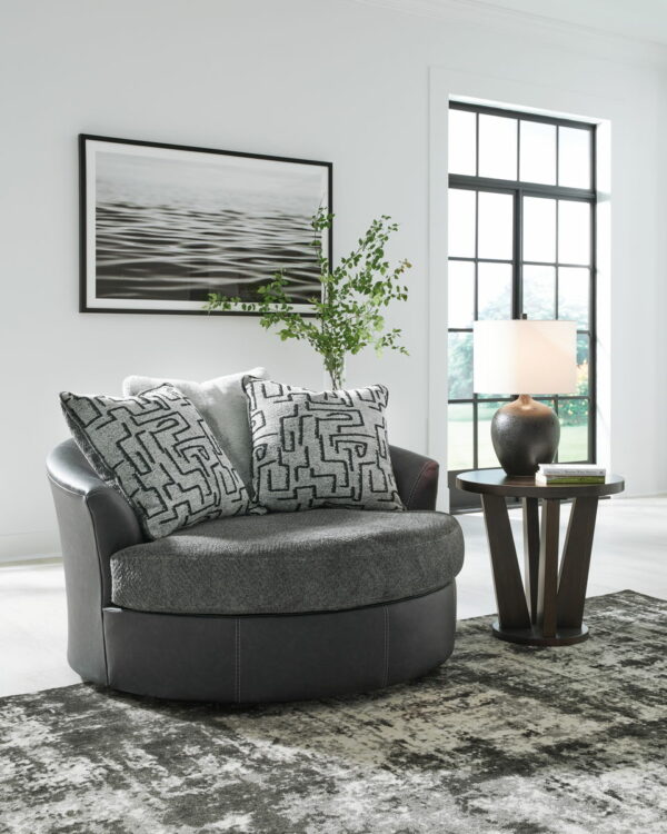 Brixley Pier - Graphite - Oversized Swivel Accent Chair - Image 6
