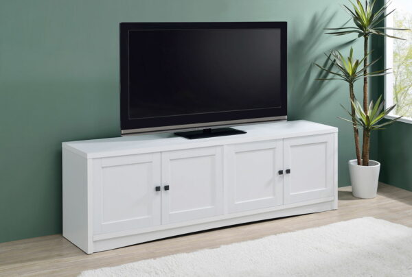 Laughlin - 4 Door Engineered Wood TV Stand - White - Image 6