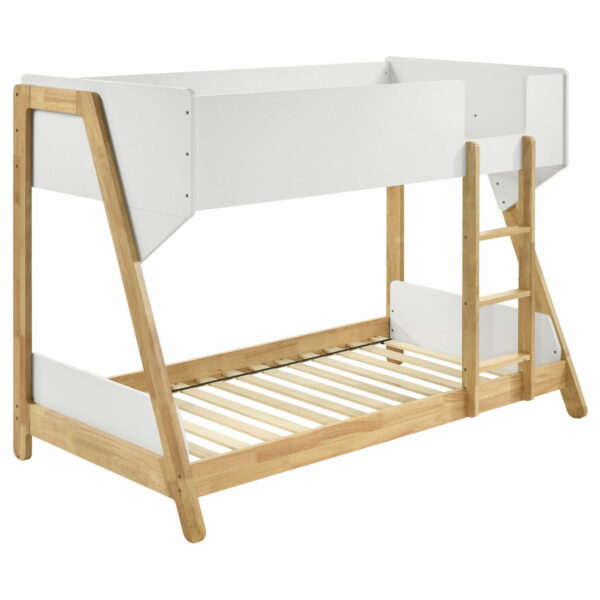 Wyatt - Wood Twin Over Twin Bunk Bed - White And Natural - Image 5