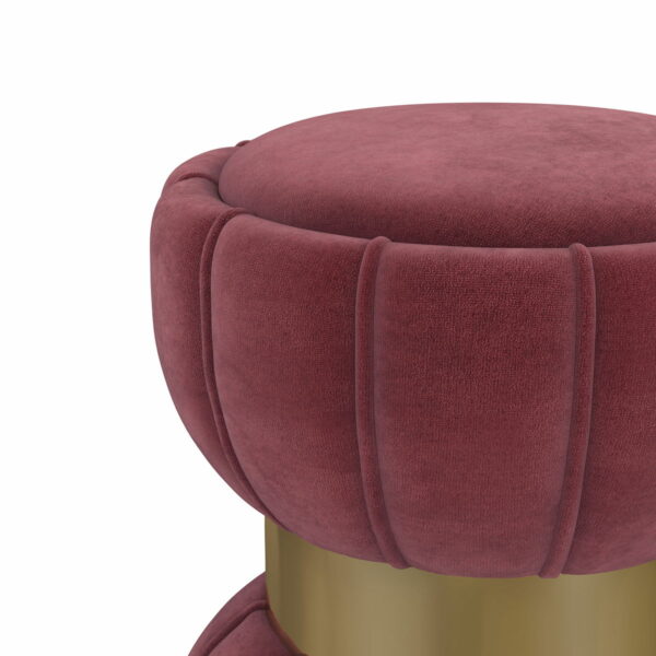 Sora - Round Upholstered Ottoman - Image 3