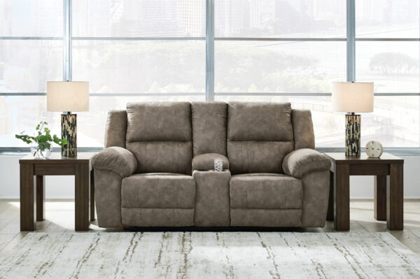 Laresview - Fossil - Dbl Reclining Loveseat With Console - Image 4