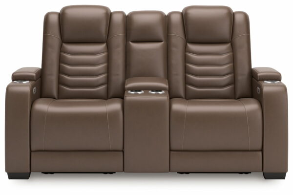 High Impact - Tobacco - Power Reclining Loveseat With Console / Adj Hdrst - Image 3