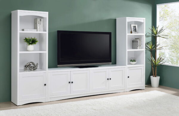 Laughlin - 4 Door Engineered Wood TV Stand - White - Image 3