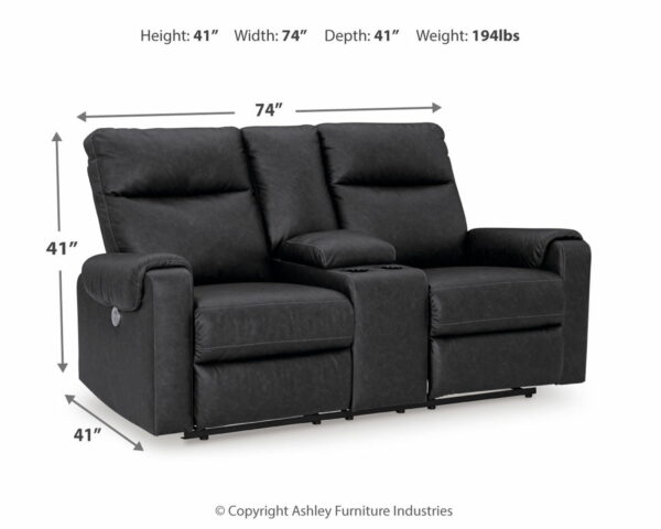 Axtellton - Carbon - Dbl Power Reclining Loveseat With Console - Image 9