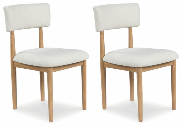 Sawdyn - White / Light Brown - 5 Pc. - Round Dining Room Table, 4 Side Chairs - Image 5