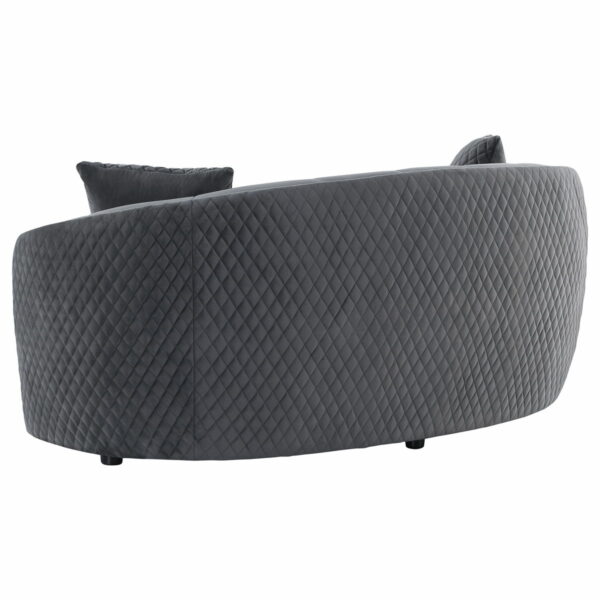 Brookside - Velvet Upholstered Curved Loveseat - Dark Gray - Image 9
