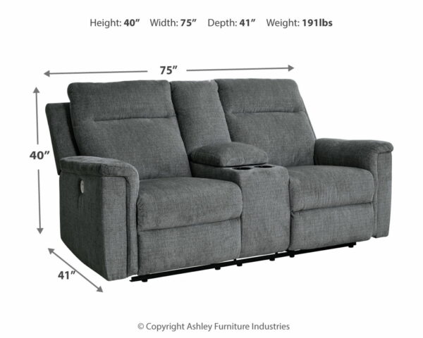 Barnsana - Dbl Power Reclining Loveseat With Console - Image 9