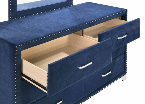 Melody - 6-Drawer Upholstered Dresser With Mirror - Image 5