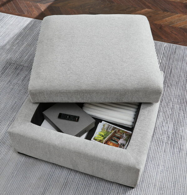 Gabyleigh - Nickel - Ottoman With Storage - Image 3